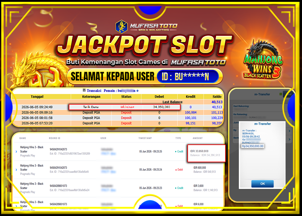 MUFASATOTO JACKPOT PRAGMATICPLAY Rp.34.350.000|LUNAS